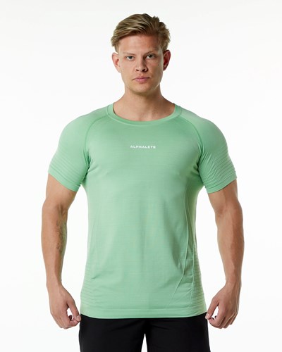 Alphalete High Performance Seamless Korta Sleeve Tee Pistachio | DGLY-81524