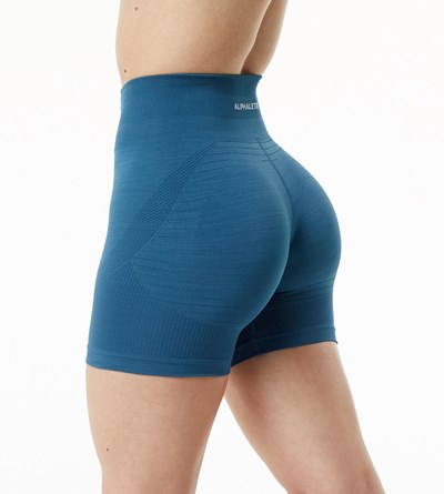 Alphalete High Performance Seamless Korta Blå | DNUV-79236