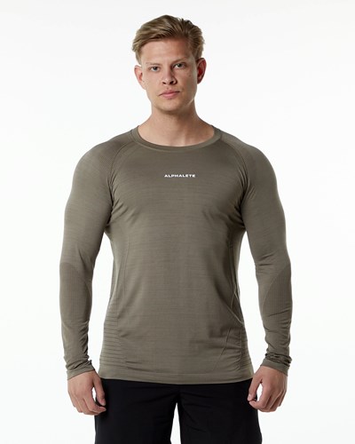 Alphalete High Performance Seamless Long Sleeve Tee Cedar | EOFW-90817