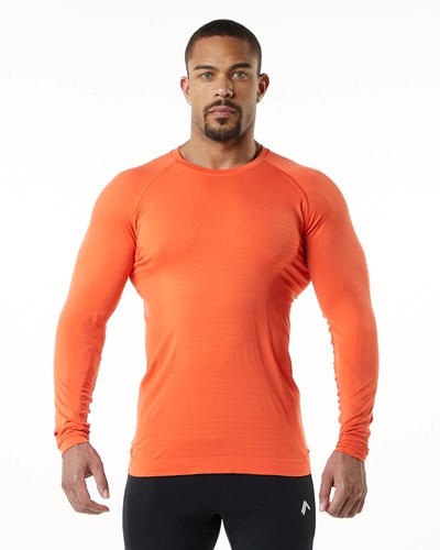 Alphalete High Performance Seamless Long Sleeve Tee Faded Strawberry | FQHD-72948
