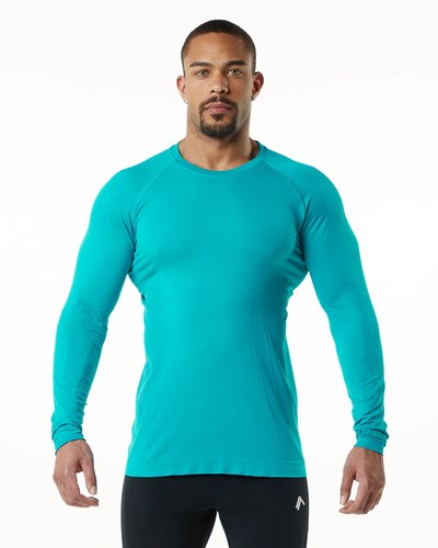 Alphalete High Performance Seamless Long Sleeve Tee Ocean | KLBN-51476