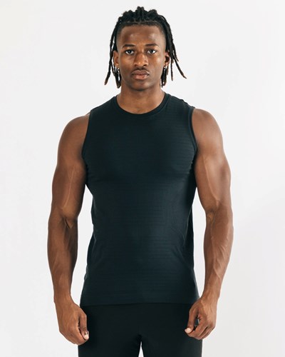 Alphalete High Performance Seamless Tank Svarta | HNTQ-35976