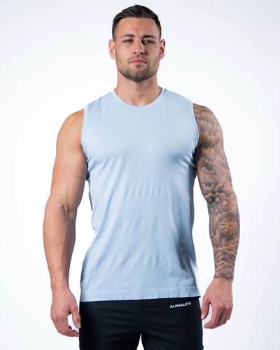 Alphalete High Performance Seamless Tank Blå | TEAW-63280
