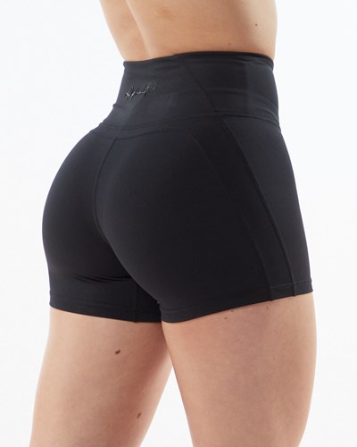 Alphalete High-Waisted Medium Compression 4" Korta Blackout | IOSA-25138