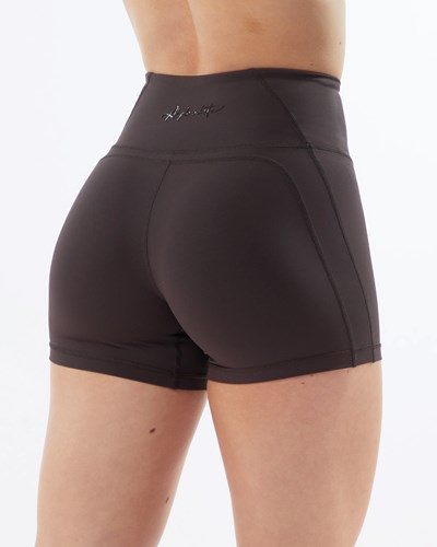 Alphalete High-Waisted Medium Compression 4" Korta Grå | MSTU-06573