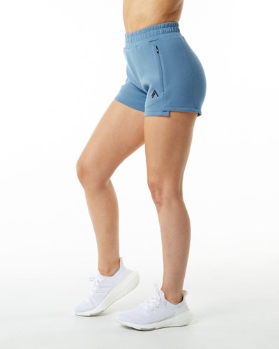 Alphalete Interlock Knit 3.5" Korta Blå | WNHV-97236