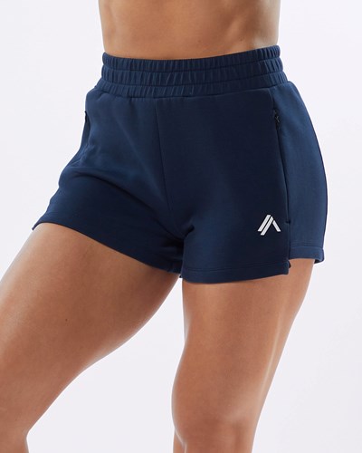 Alphalete Interlock Knit 3.5" Korta Marinblå | JBIG-39645