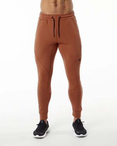 Alphalete Interlock Knit Cuffed Jogger Brick | CWVQ-86297