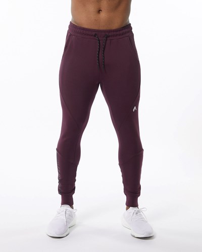Alphalete Interlock Knit Cuffed Jogger Merlot | SPAQ-13095