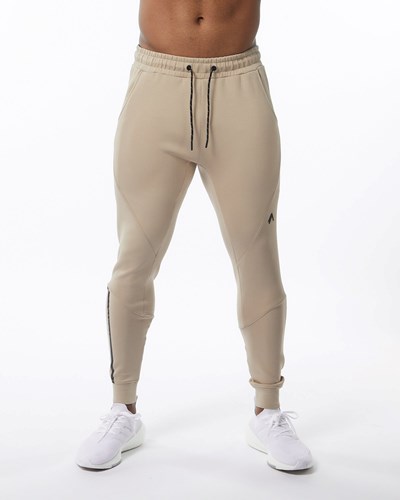 Alphalete Interlock Knit Cuffed Jogger Tan | HPNJ-92430