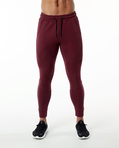 Alphalete Interlock Knit Cuffed Jogger Vinröda | EPHK-30215