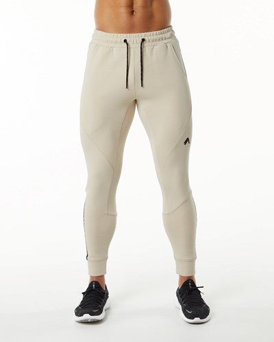 Alphalete Interlock Knit Cuffed Jogger Vanilla | RWYX-31082