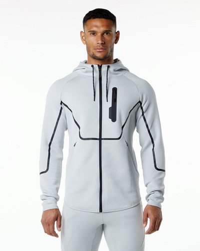 Alphalete Interlock Knit Full-Zip Hoodie Grå | QPCR-87049