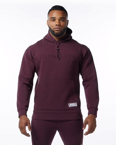 Alphalete Interlock Knit Hoodie Merlot | ANJP-01623