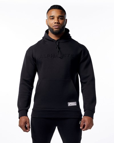 Alphalete Interlock Knit Hoodie Svarta | WXVF-73905