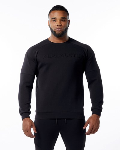 Alphalete Interlock Knit Pullover Svarta | UKBT-47650
