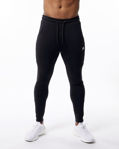 Alphalete Interlock Knit Zip Jogger Svarta | FGSK-84295