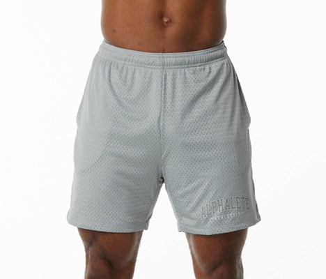 Alphalete Luxury Fodrade 4-Way Stretch Mesh Korta Grå | JSHX-08194