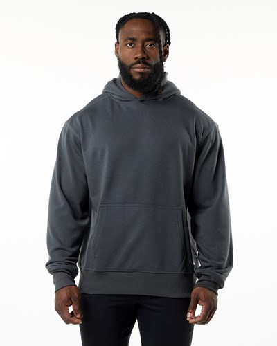 Alphalete Luxury Velvet Fodrade Hoodie Mörkgrå | URTW-75289