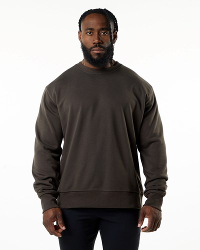 Alphalete Luxury Velvet Fodrade Tröja Mörkbruna | HQFW-90723