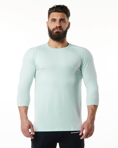 Alphalete Premium 3/4 Sleeve Tee Blå | LISM-04512
