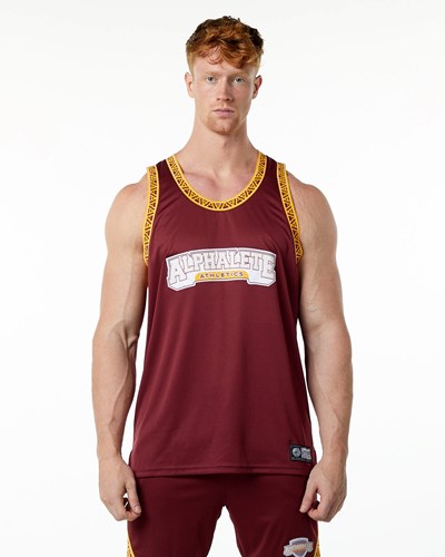 Alphalete Relaxed Fit Jersey Crimson | RQHT-52460