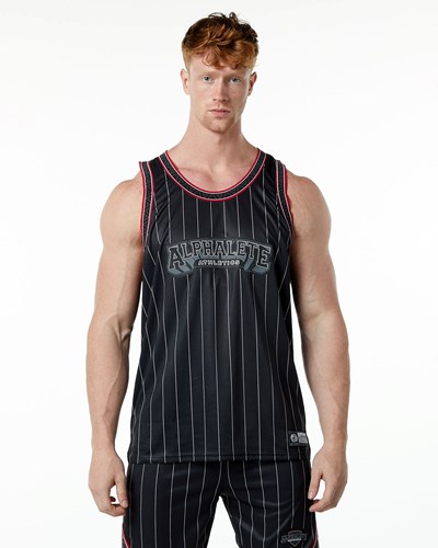 Alphalete Relaxed Fit Jersey Svarta | WOCF-81567