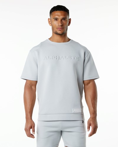 Alphalete Relaxed Interlock Knit Pullover Grå | LRGU-07189