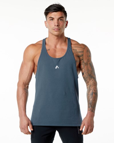 Alphalete Stepped Hem Stringer Blå | UIXG-02617
