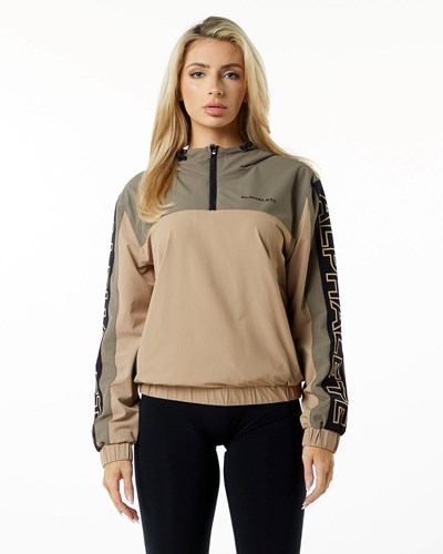 Alphalete Woven Performance Jacket Desert Safari | FAVU-74183